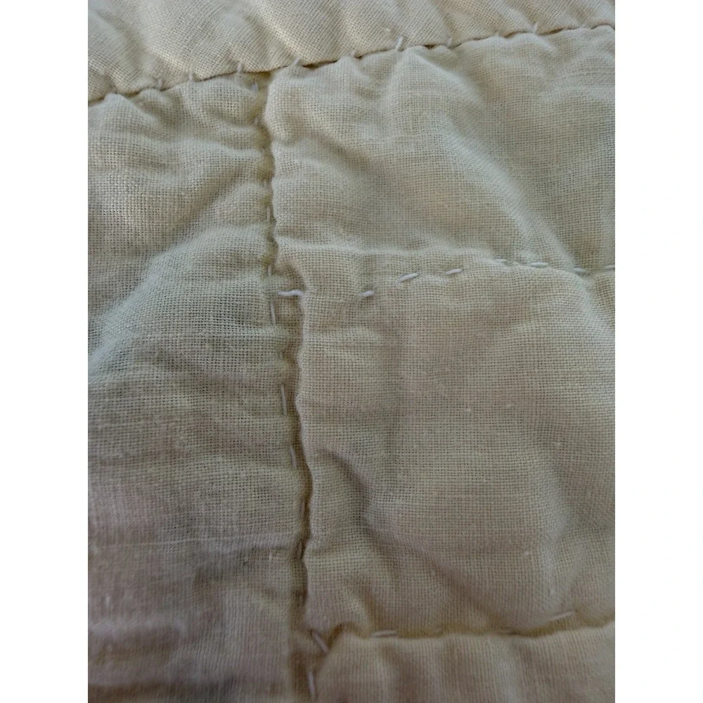 Vintage Hand Quilted Double Arrow Pattern Quilt 78x86 Feedsack c.1940s